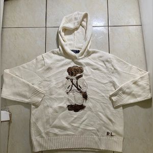 New Ralph Lauren wool-cashmere Ivory hooded teddy bear